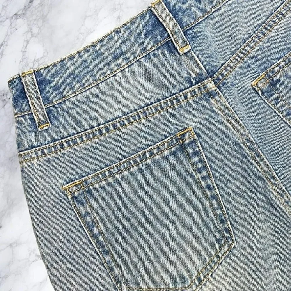 Superdown Jodie Relaxed Distressed Shorts Medium Wash